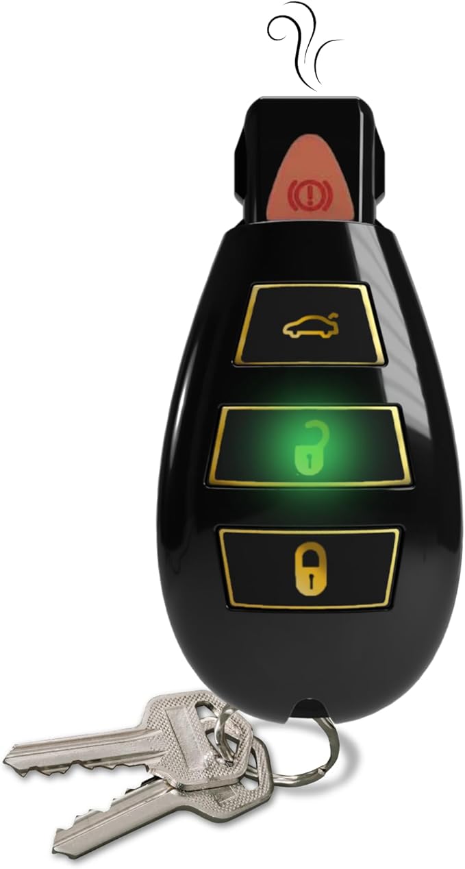 Discreet Car Key Aromatherapy Battery, Portable Universal Thread Diffuser for On-the-Go Relaxation, Rechargeable Keychain Wellness Tool, Gift for Birthday, Holiday, or Everyday Use (Black and Gold)