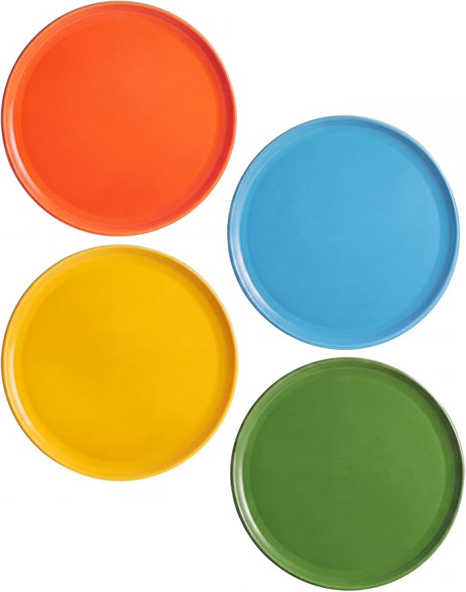 Hicarer 4 Pcs 12 Inch Mid Century Modern Metal Wall Art Hanging Decor | Retro Metal Round Disk, Mid Century, 3D Design, Easy Install, Smooth Finish, for Home Office Bedroom Living Room Gift