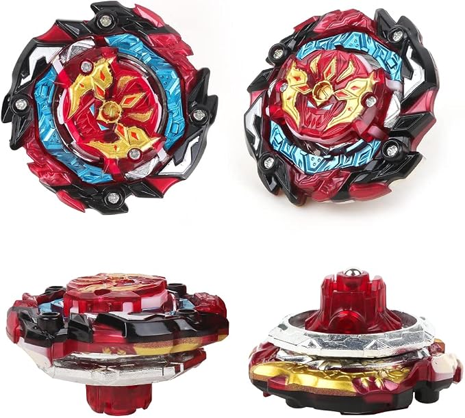MUSTYBELT Battling Top Burst Gyro Toy Set Toy Gift for Children Boys Ages 6 8 10 12+ Combat Battling Game 12 Burst Spinning Tops 2 Two Way Launchers Grip Starter (BOZE-B8)