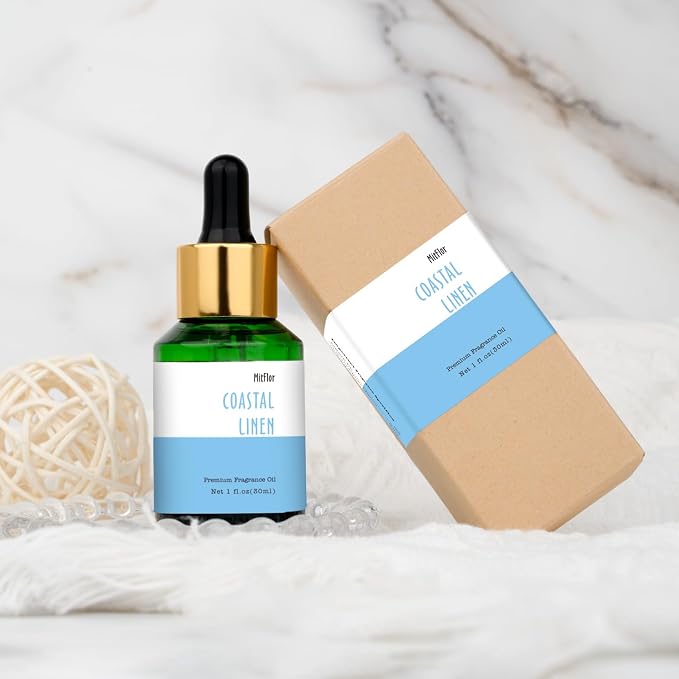 Coastal Linen Fragrance Oil, MitFlor 30ml Single Scented Oils, Large Size Premium Grade Fragrance Oil for Soap & Candle Making, Aromatherapy Diffuser Oils, Clean & Fresh Scent for Home