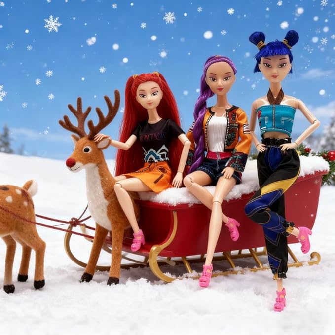 2026 New Singer Fashion Dolls,11.5'' Girl Group Fashion Doll for Kids,Articulated Fashion Doll Set,Great Gift Idea for Girls Fans (3Pcs)