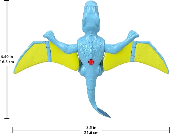 Fisher-Price Imaginext Jurassic World Dinosaur Action Figure with Kid-Activated Wing Motion, Approx 7.5-inch Dimorphodon Dino Toy