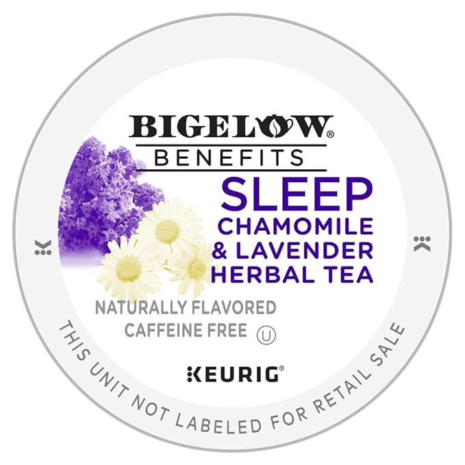 Bigelow Tea Benefits, Sleep Chamomile and Lavender Herbal Tea Keurig K-Cup Pods, Box of 10, Caffeine Free