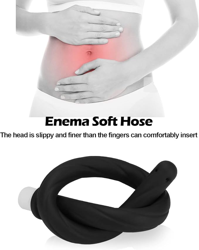 Shower Enema Douche Nozzles for Men and Women, 4 Holes Water Spray Comfortable Silicone Nozzles Enema Attachment, Reusable Shower Enema Hose