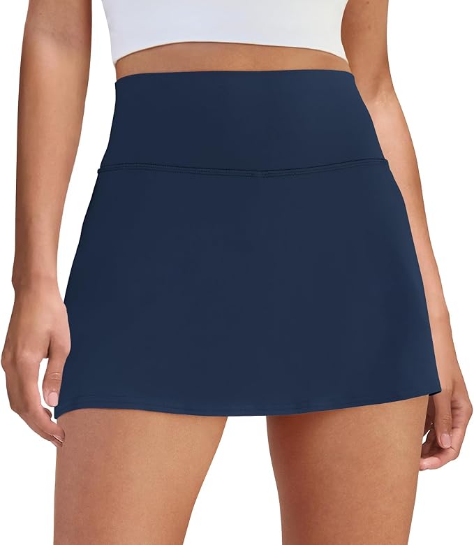 Womens Skort Tennis Skirt with Pocket Shorts | Mini Golf Skirts, High Waisted, Built-in Shorts, Soft Comfortable Fabric, for Summer Casual, Athletic Workout, Pickleball