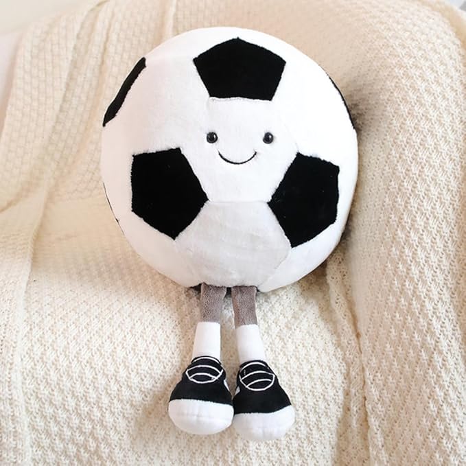 13.7inch Football Plush Toys,Rugby Stuffed Sports Balls Toy,with feet Creative Soccer Doll,Cute Fun Soft Plush Ball,Plush Stuffed Spherical Soft Toys Sports Throw Pillow Cushion Kids Gift (Football)