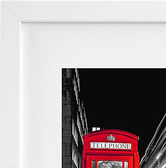 Americanflat 11x14 Picture Frame with Shatter-Resistant Glass - Use as 8x10 Frame with Mat or Display 11x14 Photo Without Mat - Signature Collection - Picture Frames for Wall Display - White | Shatter-resistant glass, hangs vertical or horizontal, sawt...
