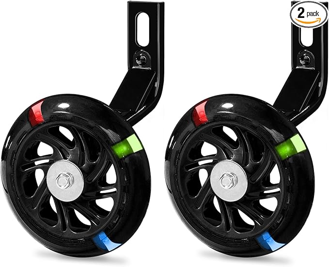 PRUNUS Flash BIKE Training Wheels for 12 14 16 18 20 Inch.Training Wheels for Kids Bike is Heavy Duty.Bicycle Training Wheel is Suitable Single Speed Bike