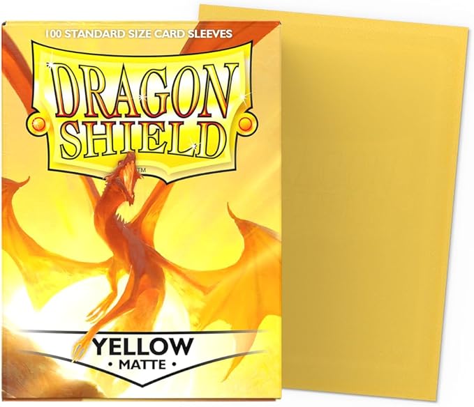 Dragon Shield | Standard Size Card Matte Sleeves | 100 CT - Smooth & Tough Premium TCG Sleeves | Compatible with Pokemon, Flesh & Blood, One Piece & Magic the Gathering | Yellow