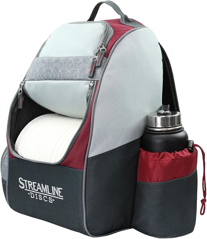 Streamline Discs Shuttle Disc Golf Backpack Bag (Burgundy/Black)
