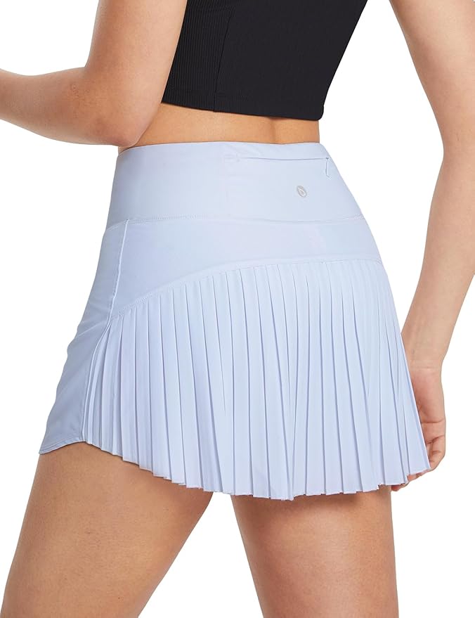 baleaf Tennis Skirt Pleated Golf Skorts with 3 Pockets | 14", Built in Shorts, High Waisted, Anti-slip Strip, Lightweight, for Athletic, Workout, Pickleball, Skorts for Women