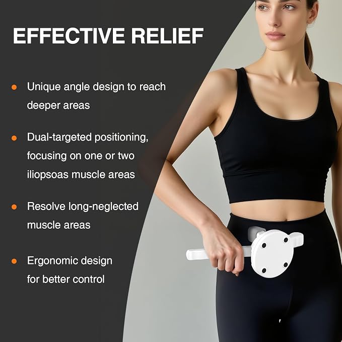 Psoas Release Tool-Hip Flexor Release Tool Fully Adjustable for Iliacus,Waist Pain Sciatica,Back&Posture Relief,Massage Hook and Trigger Point Massage Tool