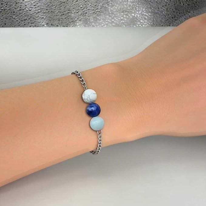 Healing Crystal Keychain Bracelet Set Healing Stones Anxiety Relief Natural Crystal Keychain for Women