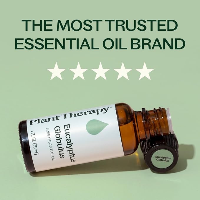 Plant Therapy Eucalyptus Globulus Essential Oil, 30 mL (1 oz), for Diffuser, Skin, Hair, Aromatherapy DIYs, and Clear Breathing, 100% Pure and Undiluted Essential Oil