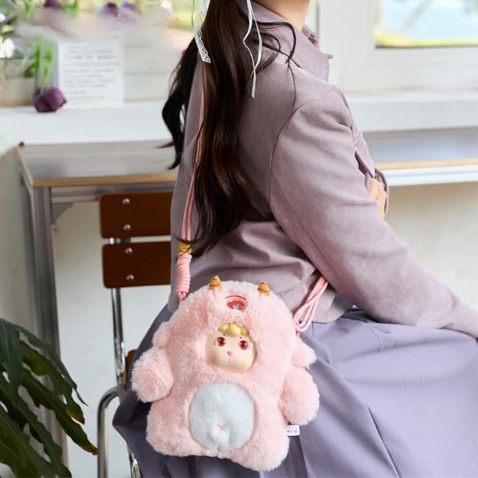 9inch Plush Bag Collection Crossbody Bags, Cute Girl Purses Fun & Unique Handbag Plush Shoulder Bag with Strap, Pockets