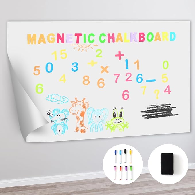 Magnetic Dry Erase Whiteboard Paper 12 x 8 Inch, Self Adhesive White Board Sticker for Wall, Peel and Stick Wallpaper for Home Office School Teacher Classroom