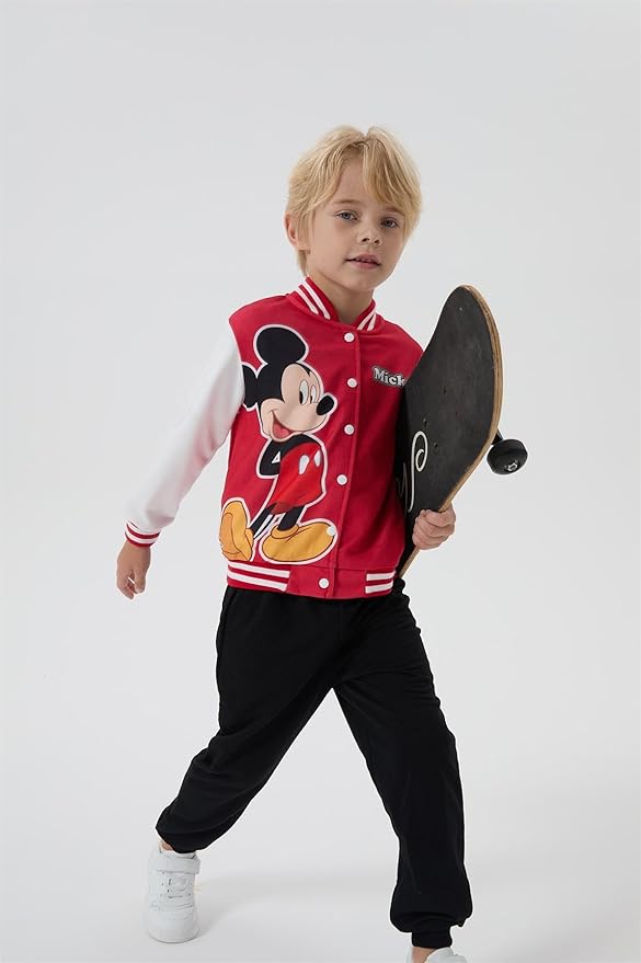 Disney Minnie Mickey Stitch Princess Frozen Marvel Jacket Lightweight Coat Button up Color Block Sweatshirt Sizes 2-14 Years