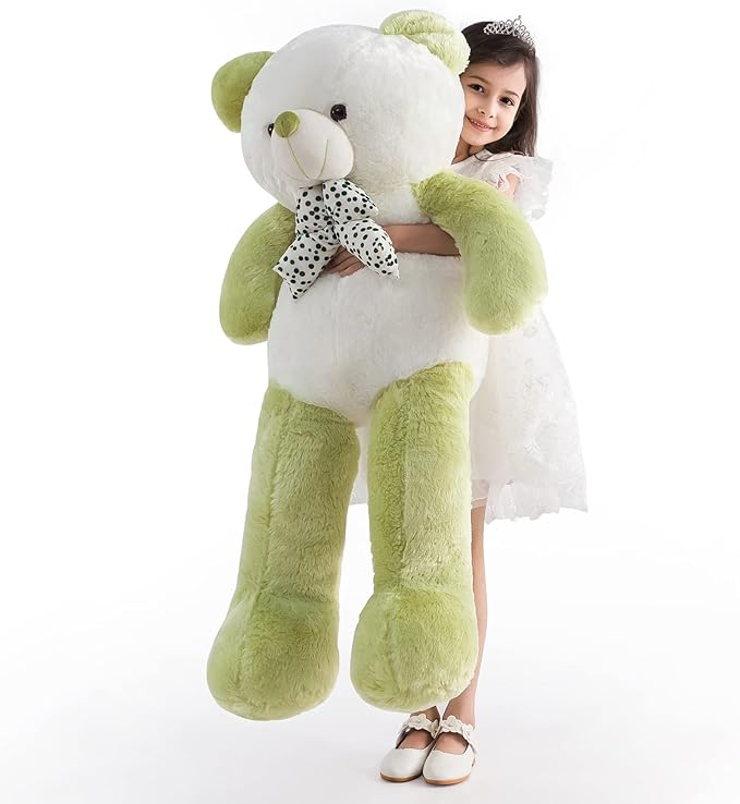 Big Teddy Bear Stuffed Animal Giant Teddy Bear 4 Feet Extra Large Stuffed Animals Green Teddy Bear Huge Plushies Stuffed Bear Plush Toy Big Bear Stuffed Animal for Girls Birthday Christmas