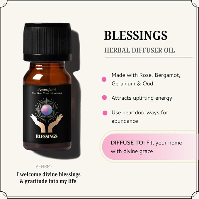 Love, Blessings,Happy Marriage Herbal Oil Diffuser Blends by Aromafume | 3 x 10ml/0.33 fl oz| Aromatherapy Oils for Manifestation & Mindfulness | Non-Toxic, Vegan, Cruelty-Free