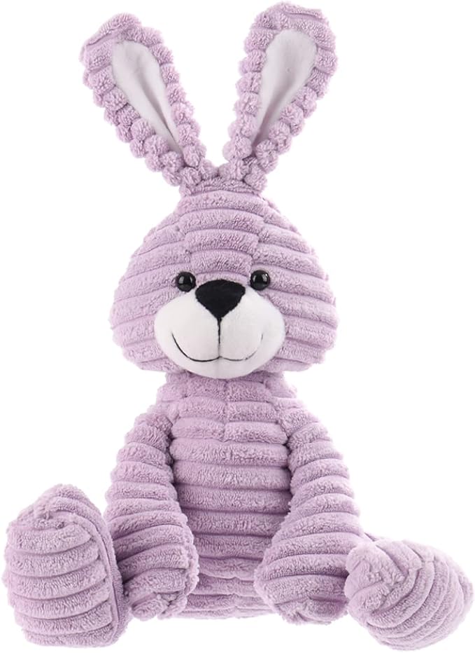 Apricot Lamb Toys Plush Corduroy Rabbit Bunny Stuffed Animal Soft Cuddly Perfect for Child （Purple Bunny,8.5 Inches