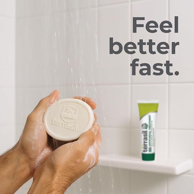 terrasil Antifungal Treatment Cream & Soap Kit with Clotrimazole for Athletes Foot, Jock Itch, Ringworm, Fungal Yeast Infections and More with Natural Ingredients (14gm Tube + 75g Soap bar)