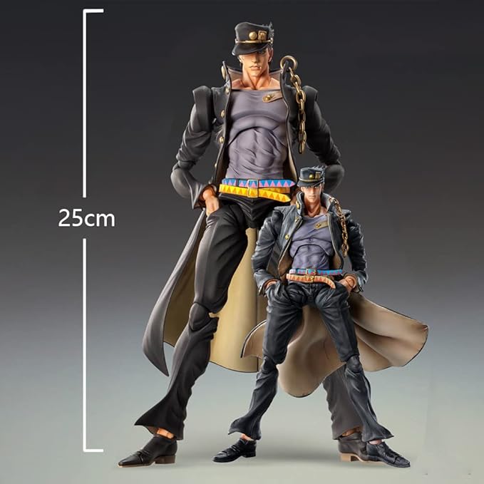 JJBA Figure Jotaro Kujo Super Action Statue 9.84" Movable Anime Figurine Kujo Jotaro Action Figure Desktop Decoration Collectibles Gift