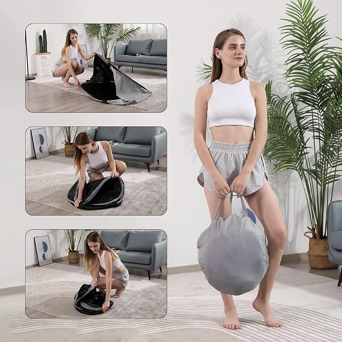 Smartmak Full Body Home Steam Sauna Kit, Foldable Lightweight Personal Portable Spa Saunas, 2L&1000W Steam Generator with Protection & Remote Control, Two Person Avalible for Relaxation-Dark Grey