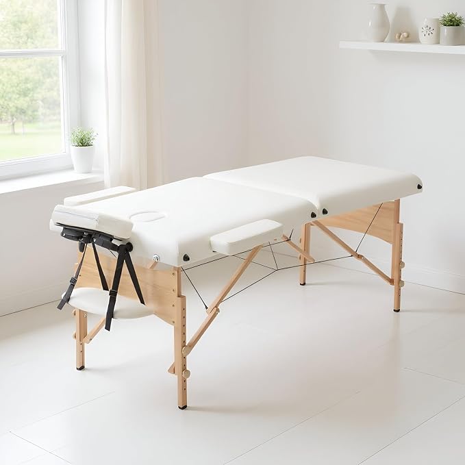 BestMassage Massage Bed Portable Massage Table 2 Folding Lash Bed Height Adjustable 28 Inch Wide Spa Table with Non-Woven Bag for Spa Footmassage Facial CareSpa Tattoo