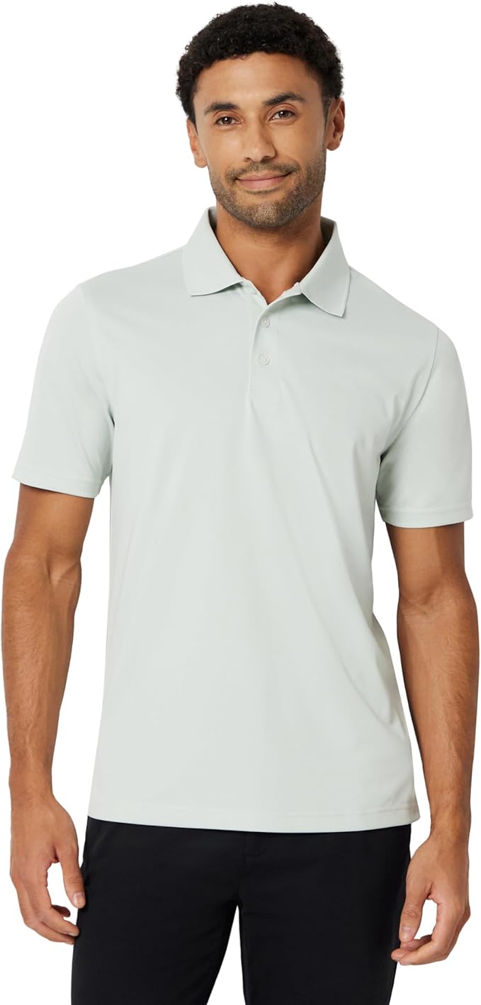 Amazon Essentials Men's Moisture Wicking Golf Polo Shirt, Short Sleeve, Slim-Fit, Quick-Dry, Active Wear
