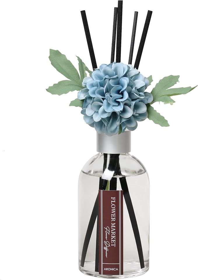 Aronica Flower Diffuser, Flower Market Scent Teal Bathroom Accessories, Summer Bath Decor Aqua Blue, Aesthetic Room Decor, Turquoise Living Room Decor