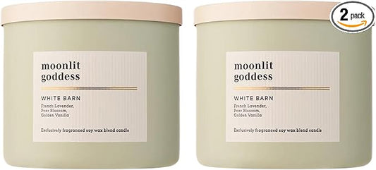 Bath & Body Works 3-Wick Candle, Moonlit Goddess Candle, Strong Throw, Long-Lasting Burn Up to 45 Hours, Exclusively Fragranced Soy Wax Blend, 14.5 oz - 2 Pack