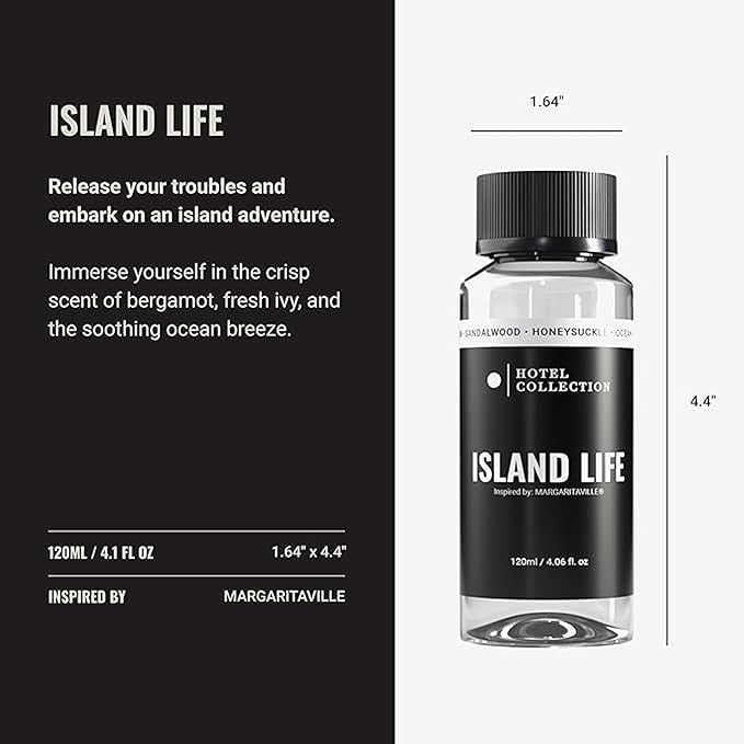 Hotel Collection Diffuser Oil - Island Life - Aromatherapy Essential Fragrance Oil - Ocean, Sandalwood and Honeysuckle - 120ML 4.1 Fl oz
