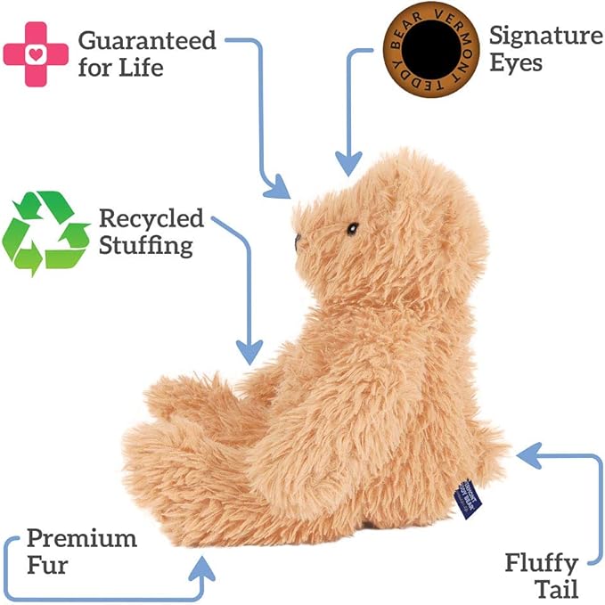 Vermont Teddy Bear Stuffed Bears - Super Soft Bear Plush, Buttercream, 13 Inch