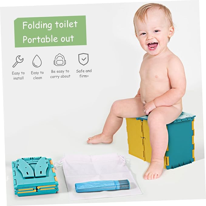 Toddmomy Portable Folding Toilet for Travel Potty Non-Slip Base Lightweight Plastic Design for Home and Travel