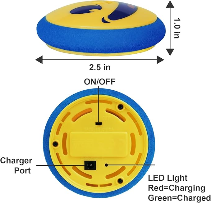 Rechargeable Hover Air Hockey Puck and Paddles, Hover Puck for Any Flat Surface, 2Pcs Air Hockey Strikers