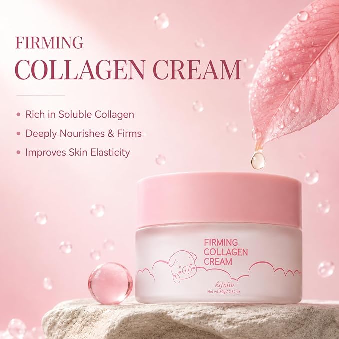 esfolio made in Korea Collagen Nourishing Cream 2.82 Oz, Daily Facial Moisturizer with Collagen, Lightweight Face Cream for Soft and Comfortable Skin, Fast Absorbing Korean Skincare