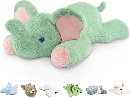 Niuniu Daddy 20" | 3.3 Pound Elephant Weighted Stuffed Animals, Large Pillowfort Plush Animal Toys for Kids Adults, Large Body Pillow for Gifts Presents Birthday Christmas Holiday