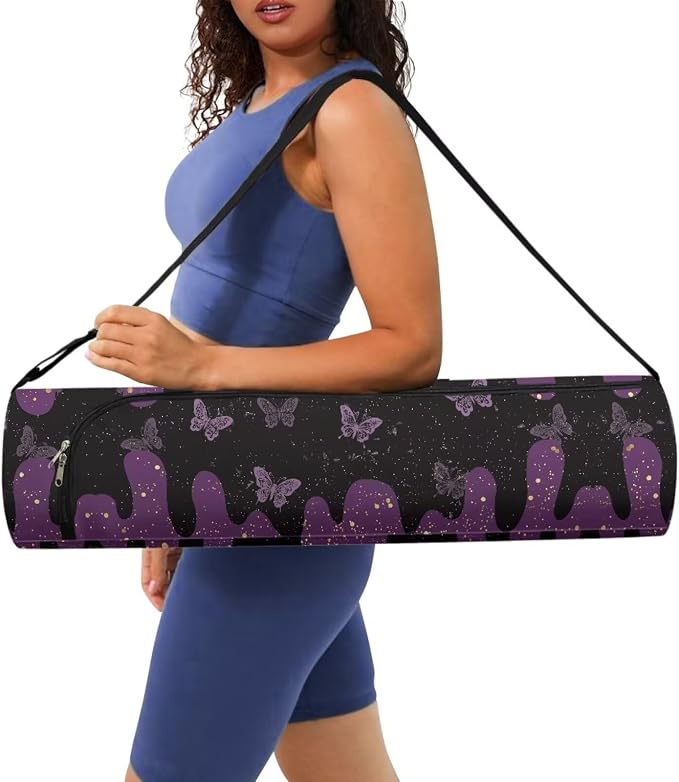 Yoga Mat Bag with Adjustable Shoulder Strap and Handle Zipper, 30in Wide x 6.3in Diameter for Yoga Mat Storage
