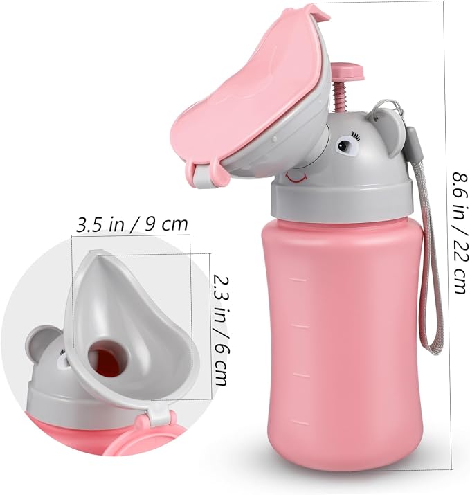 Potty Urinal Emergency Toilet Portable Elephant Pee Cup for Potty Training for Baby Child Girl for Toddlers and Camping Car Travel