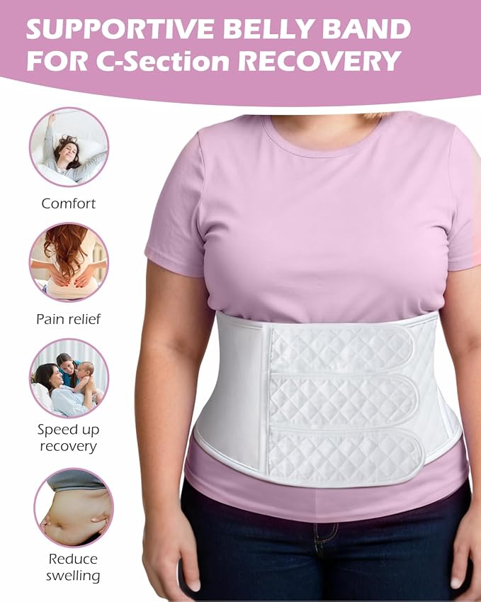 C Section Recovery Kit, Csection Postpartum Essentials | Peri Bottle,6 Disposable Mesh Underwears,Witch Hazel Pad Liners,Silicone Scar Patches, Abdominal Belly Binder,Socks,Card