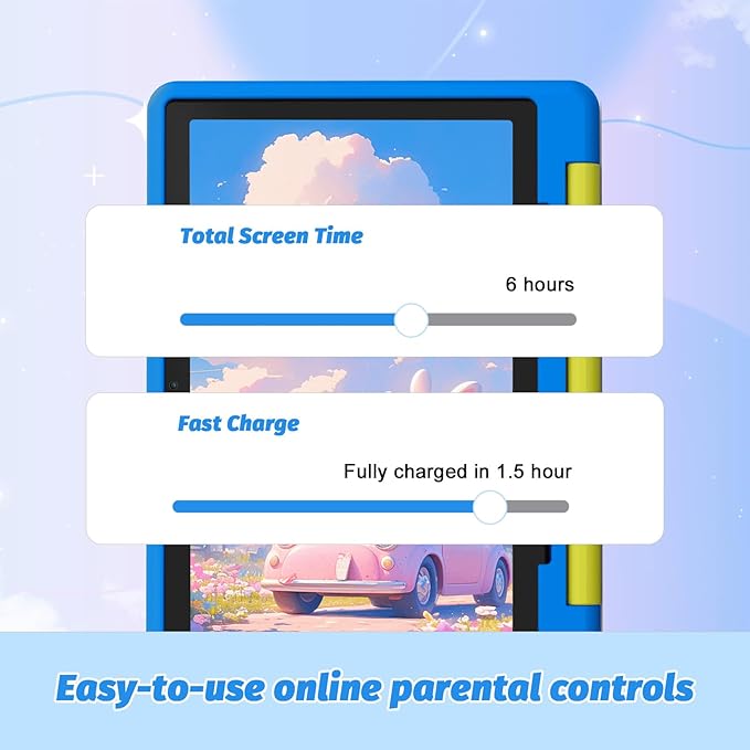 Kids Tablet, Android 15 Tablet for Kids 10 inch Octa-Core with Case, 64GB 1TB TF Card Expandable for Toddler Children, Parental Control, Dual Camera, WiFi,Gift