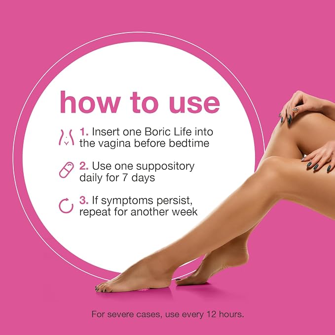 NutraBlast Boric Acid Suppositories - 100% Pure Made in USA - Boric Life Intimate Health Support (60 Count)
