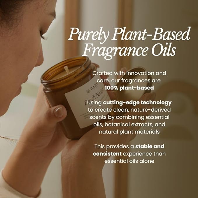 Bare Botanics Non-Toxic Yuzu Mandarin 9oz Soy Candle - 100% Plant-Based Fragrance Oils - Handpoured in WI - 40+ Hrs