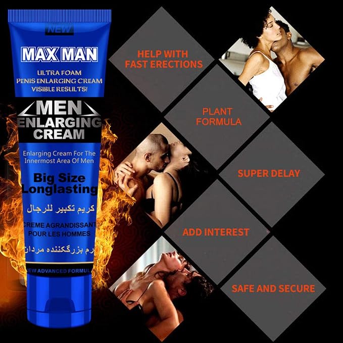 Men's Massage Cream Penis Becomes Longer Thicker Enhancement Men Energy for Care Delay Performance Boost Strength (50g) (3 Color Set)