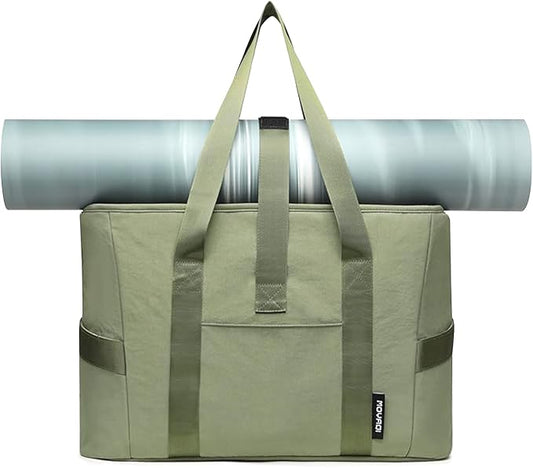 MOYAQI Gym Bag for Women with Zipper, Nurse Work Tote with Compartments, Womens Beach Yoga Bag for Sport, Travel