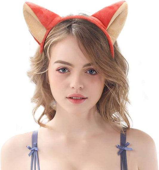 Plush Animal Ears and Horns Headband-Halloween Christmas Festival Theme Party Animal Cosplay Costume Headbands