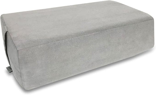 NGT new guide steps Yoga Bolster Pillow for Meditation and Support - 20"*12"*6" Rectangular Yoga Cushion Foam Wedges Washable Suede Pillowcase for Men and Women with Carry Handles. (Grey)