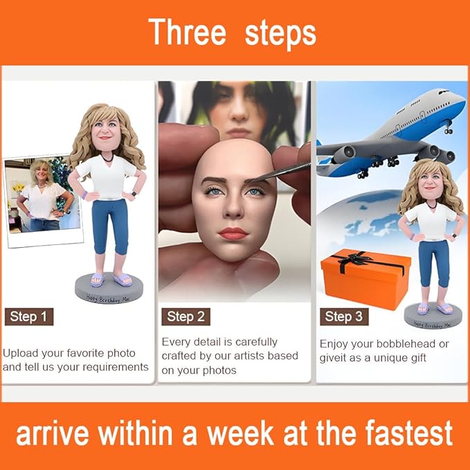 Custom Bobblehead, Custom Bobbleheads Personalized, Custom Personalized Unique Handmade Bobbleheads Figurine,Birthday Gifts, Action Figure Similar to You