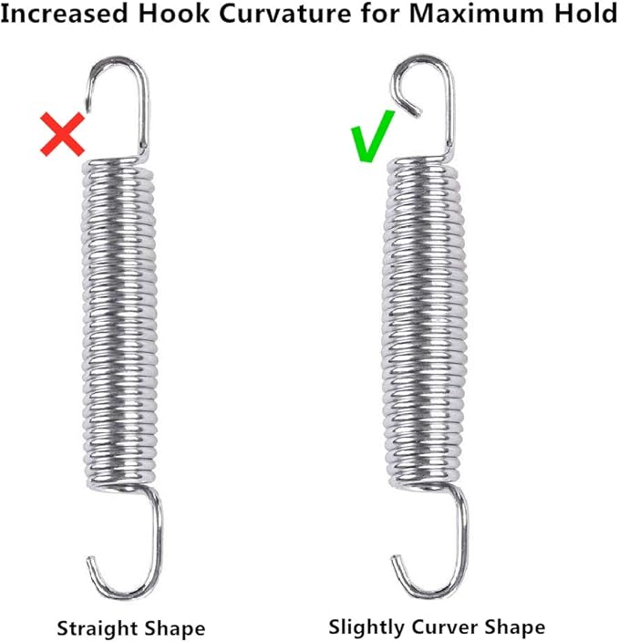 5.5-7 Inch Trampoline Springs Heavy Duty Stainless Steel Replacement Spring, Set of 16