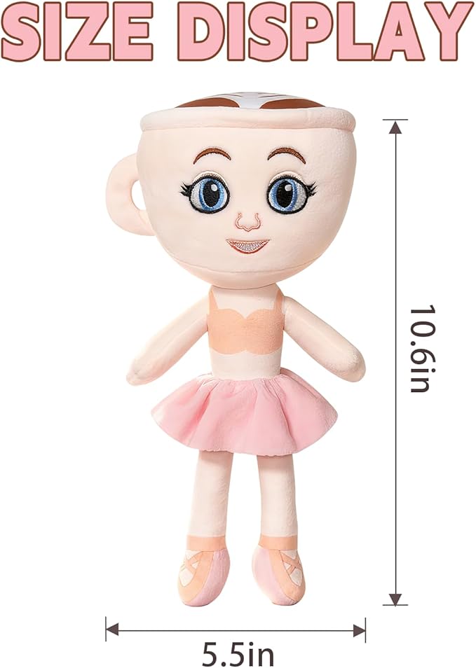 Italian Brainrot Plush Toy 10 Inches Ballerina Cappuccina Plush Soft Stuffed Meme Dolls for Collectors, Aesthetic Décor & Funny Gift Ideas (Ballerina Cappuccina)
